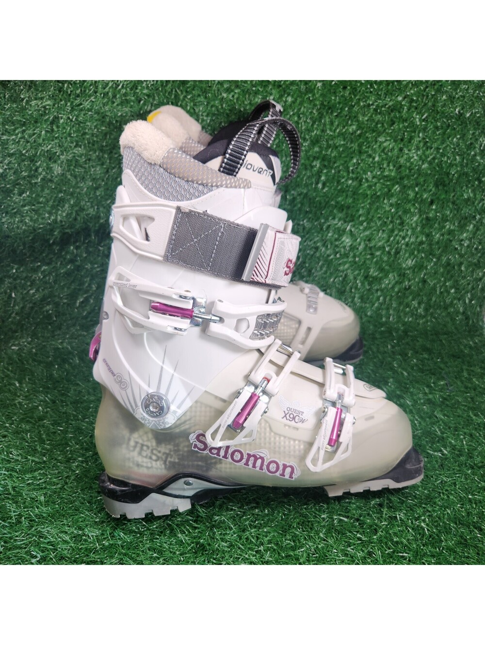 Salomon Quest Access X90W Women's Ski Boots Size 26.5 White Pink Walk Mode